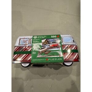 Eurographics VW Christmas Bus 550 Piece Jigsaw Puzzle Collectible Tin 5857-0521
